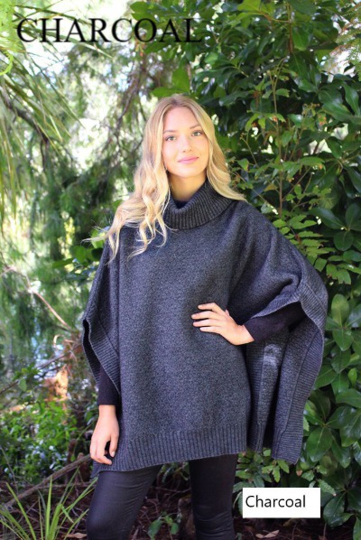Lothlorian Merino Possum Lush Cowl Neck Poncho image 2